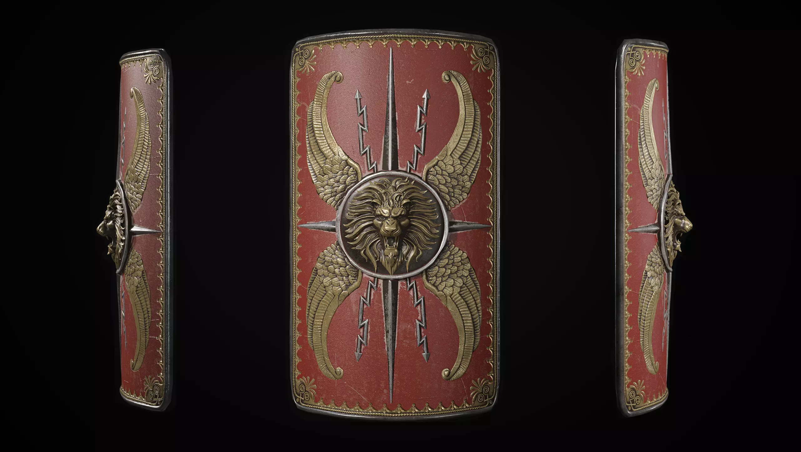 Roman Shield Low-poly 3D model Low-poly 3D model_8