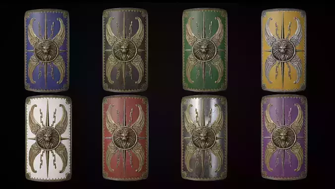 Roman Shield Low-poly 3D model