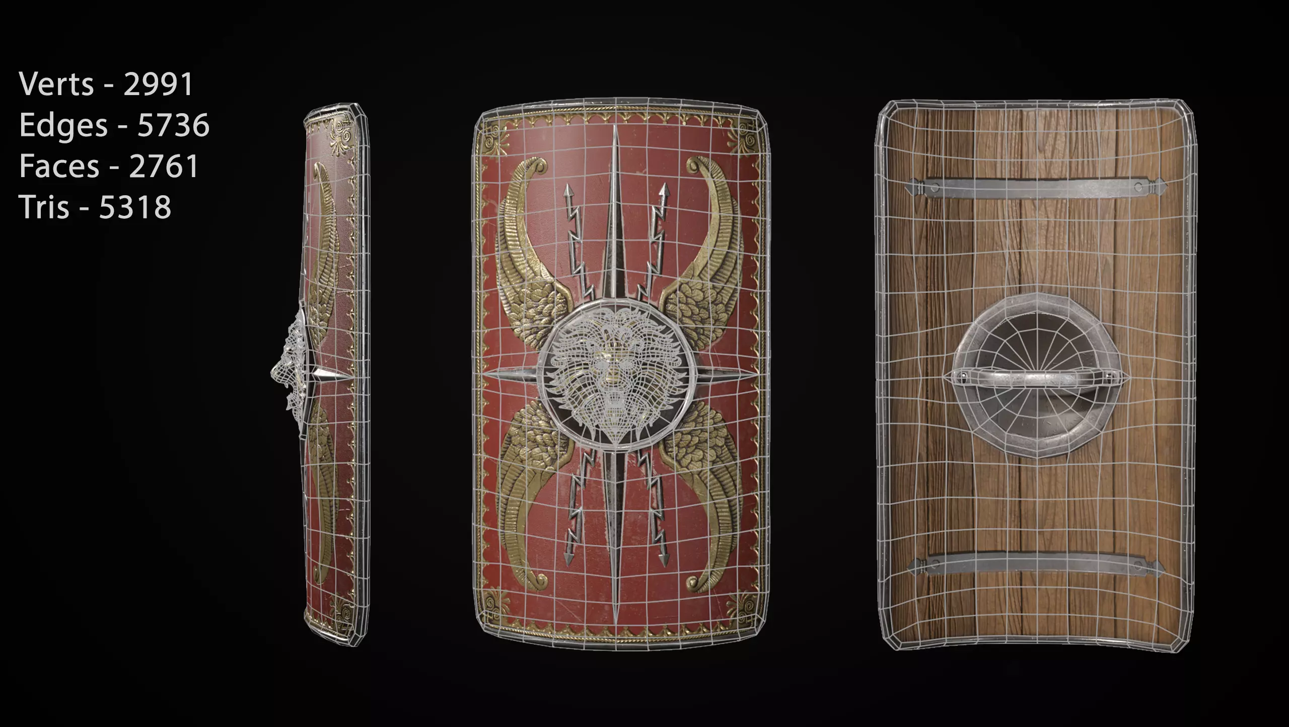 Roman Shield Low-poly 3D model Low-poly 3D model_9