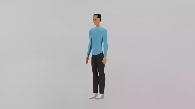 Low-poly 3D Model - 3D Blender - Special Dad - Male Character Low-poly 3D model