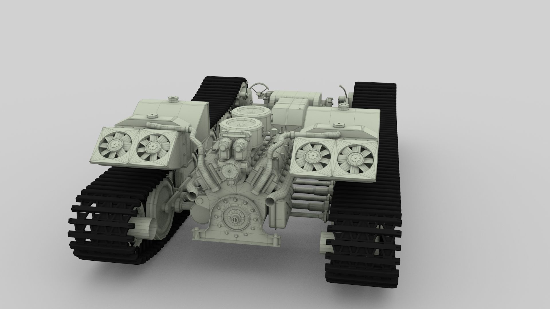Panzer Tiger Drivetrain 3D model_9