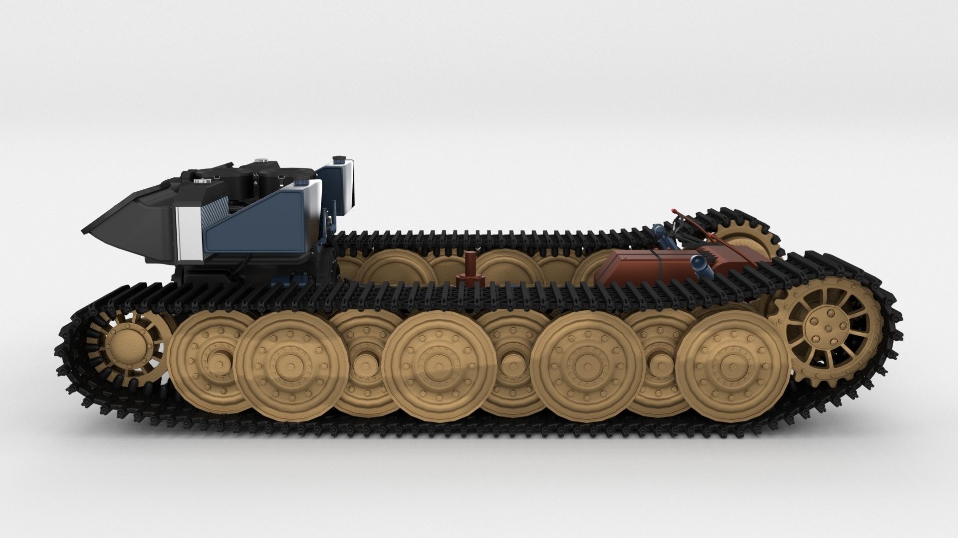 Panzer Tiger Drivetrain 3D model_6