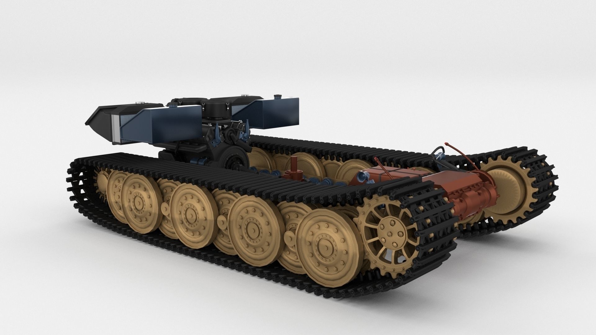 Panzer Tiger Drivetrain 3D model_3