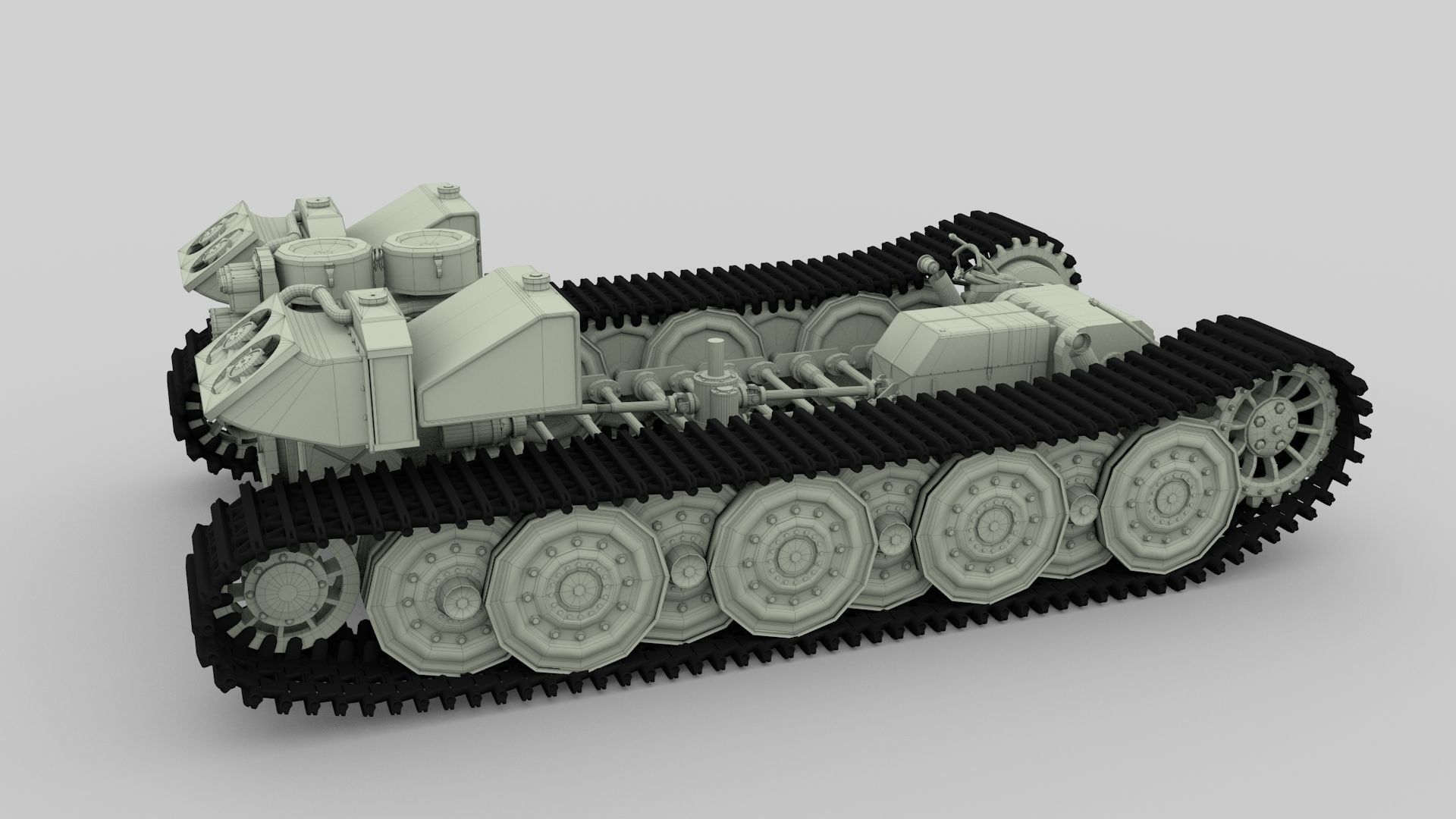 Panzer Tiger Drivetrain 3D model_16