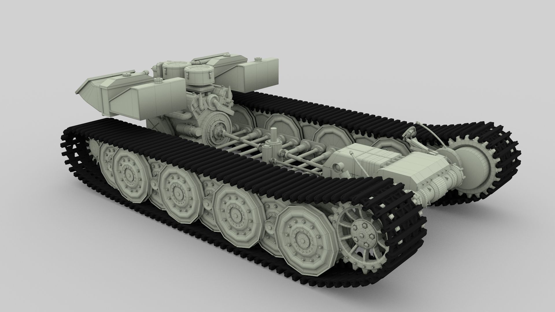 Panzer Tiger Drivetrain 3D model_25