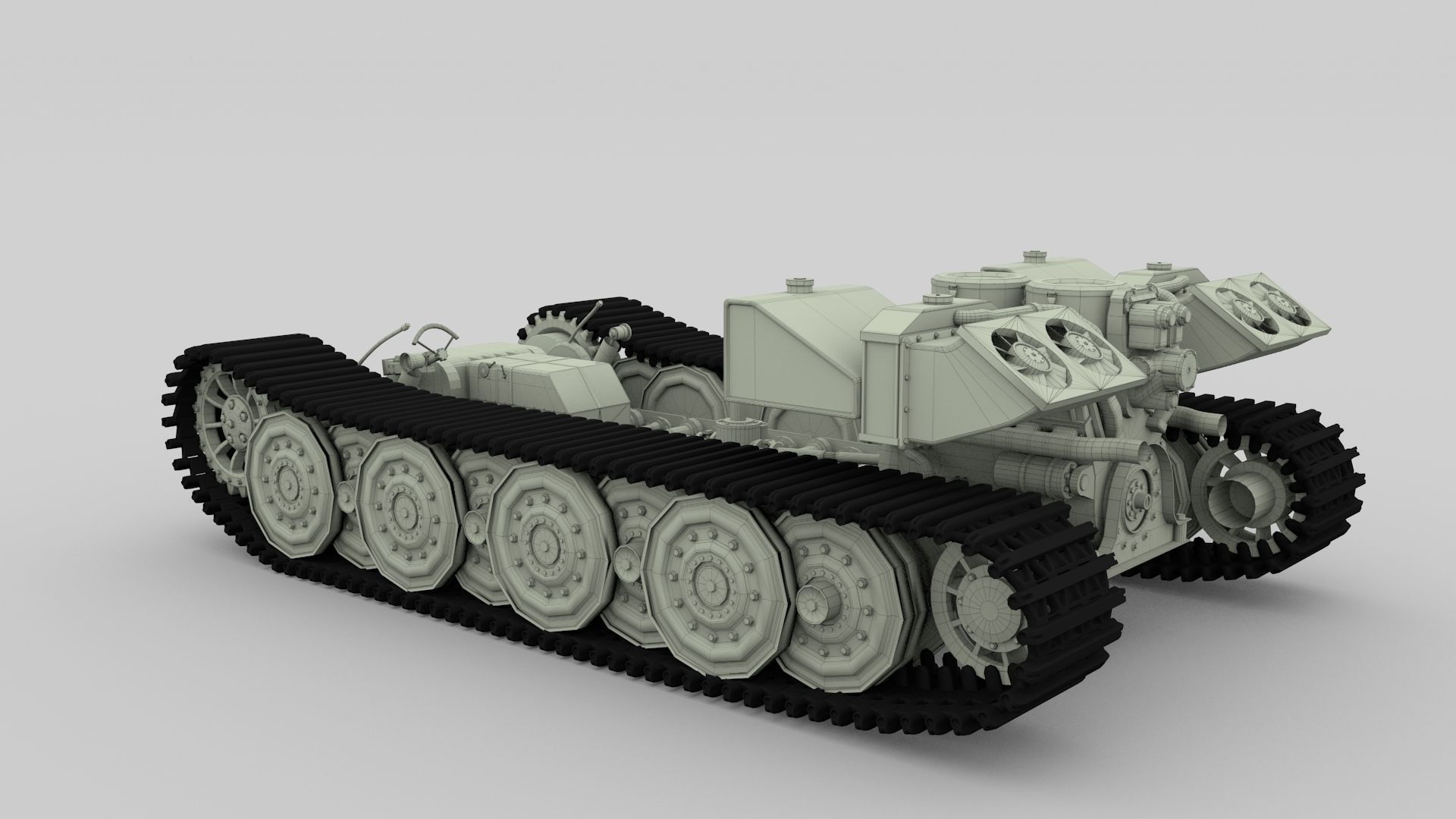 Panzer Tiger Drivetrain 3D model_14