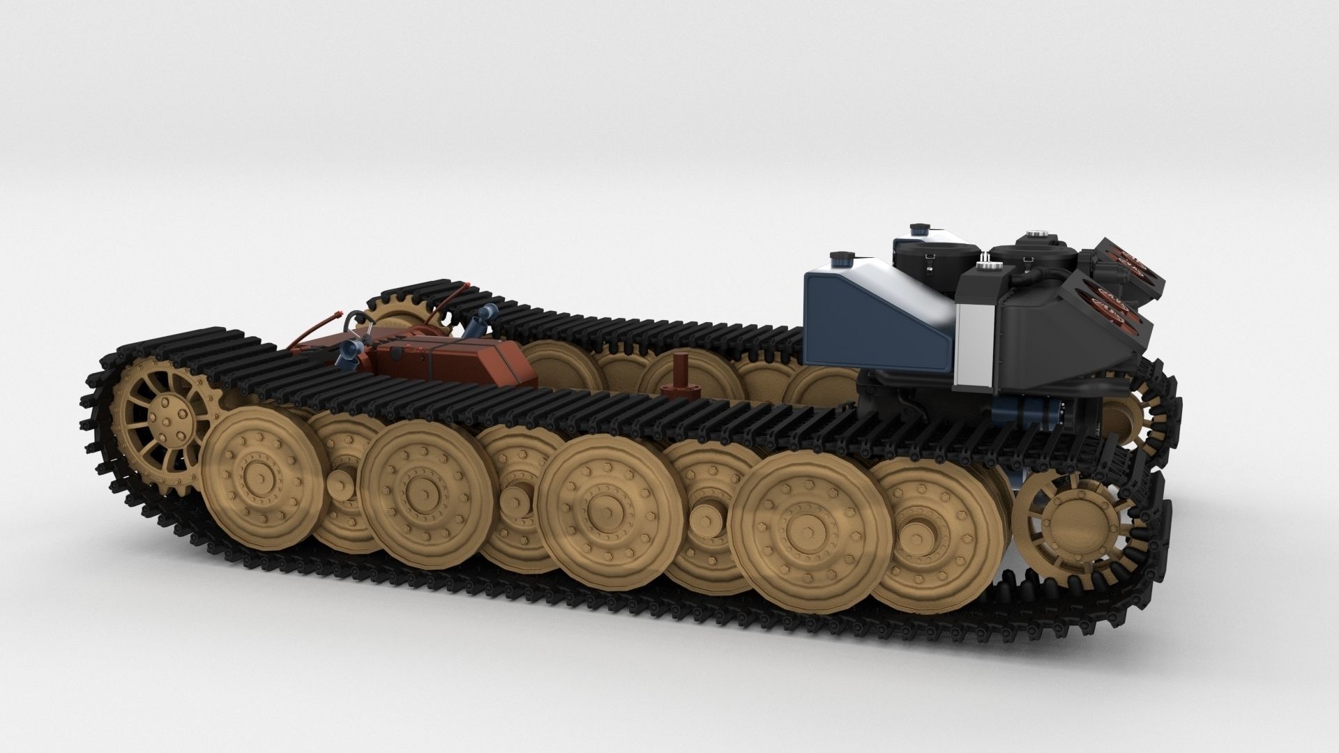 Panzer Tiger Drivetrain 3D model_5