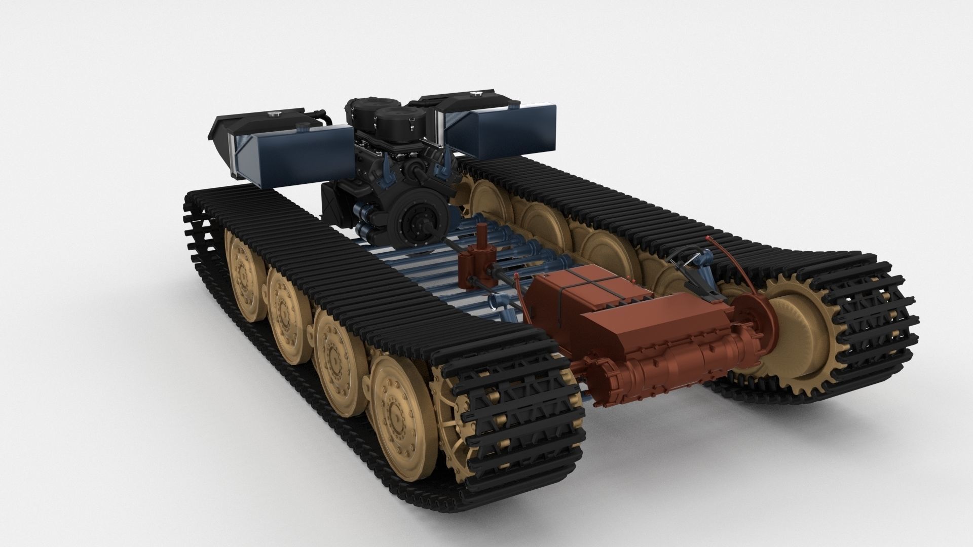 Panzer Tiger Drivetrain 3D model_24