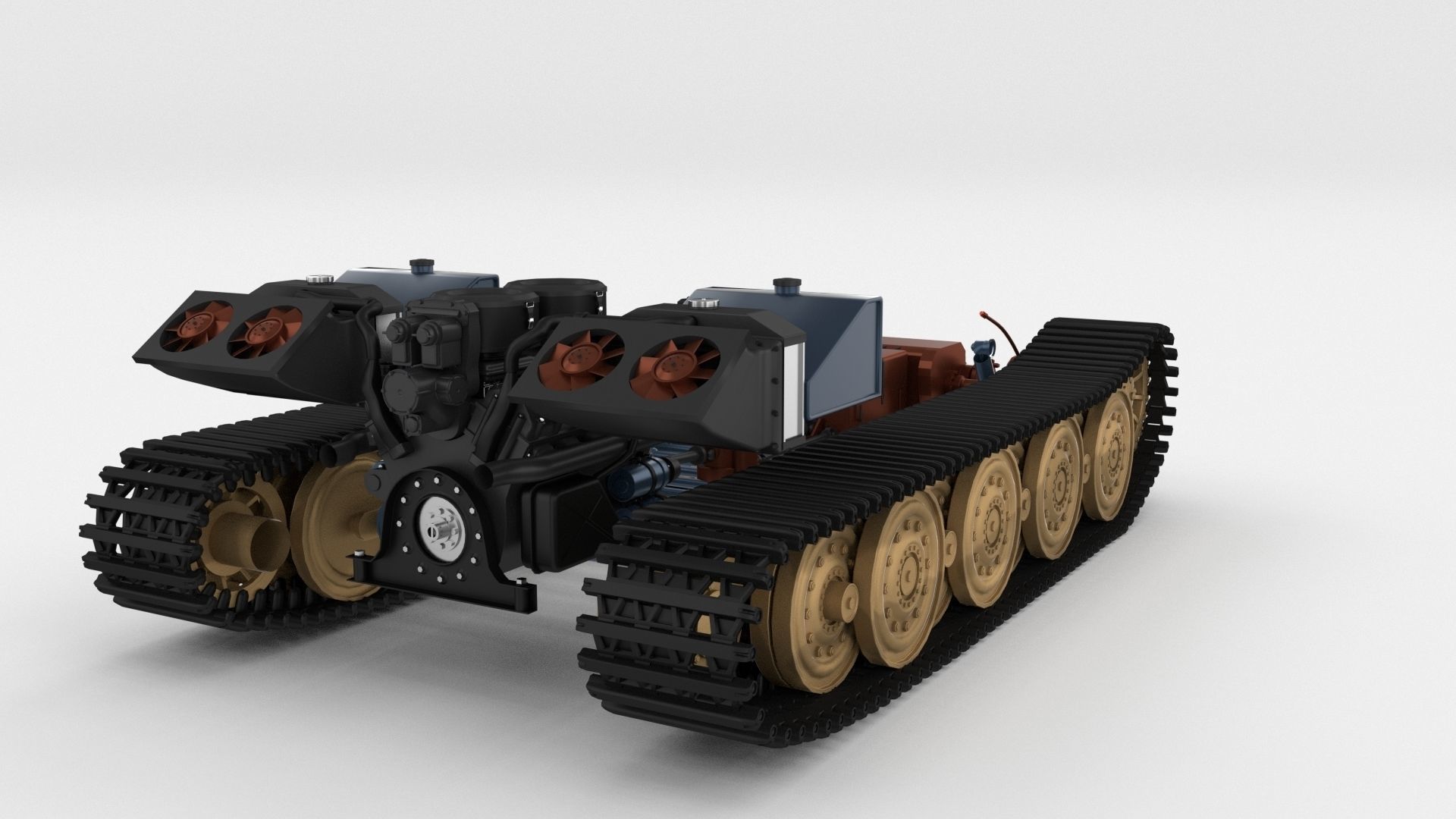 Panzer Tiger Drivetrain 3D model_4