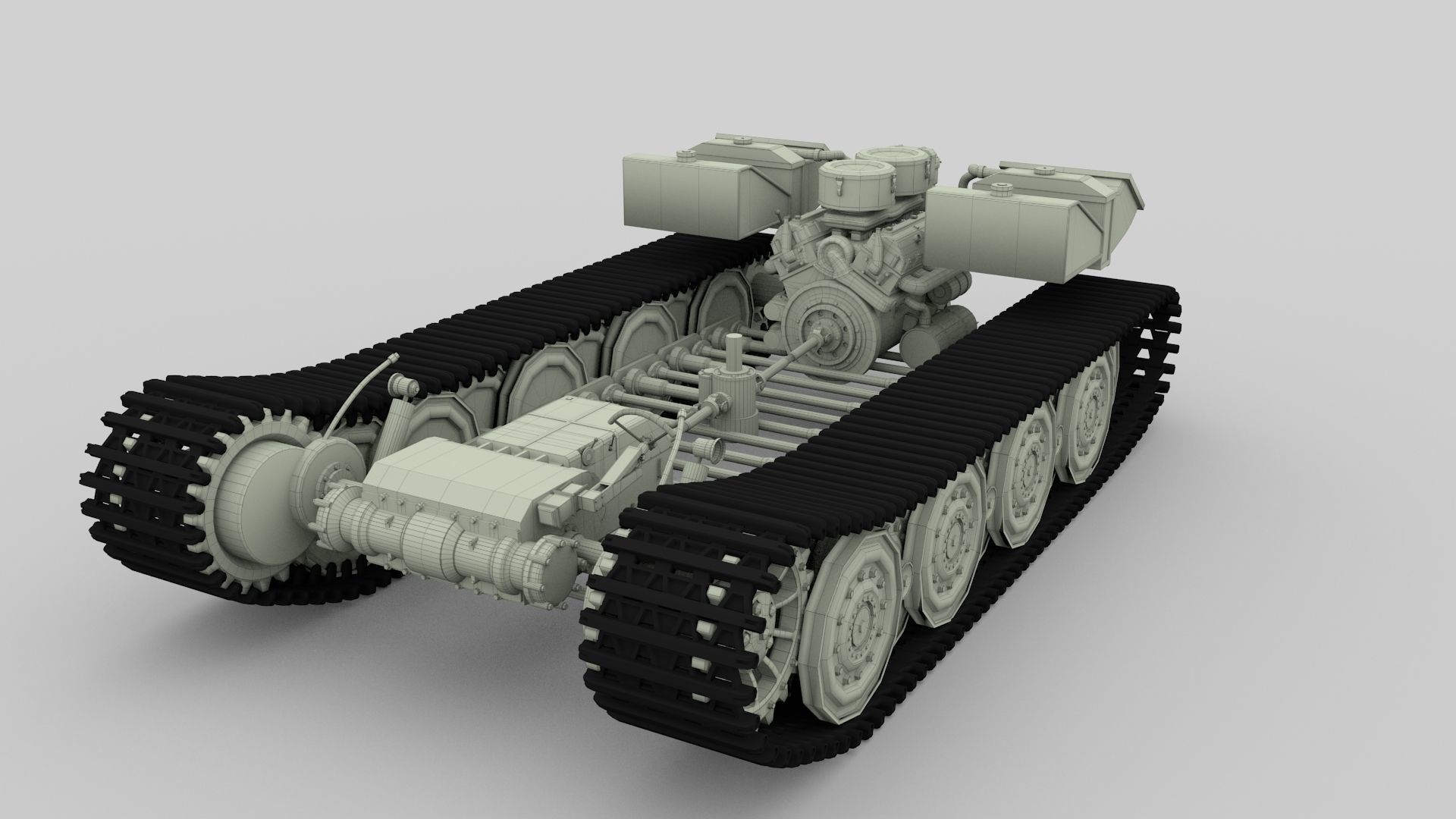 Panzer Tiger Drivetrain 3D model_8