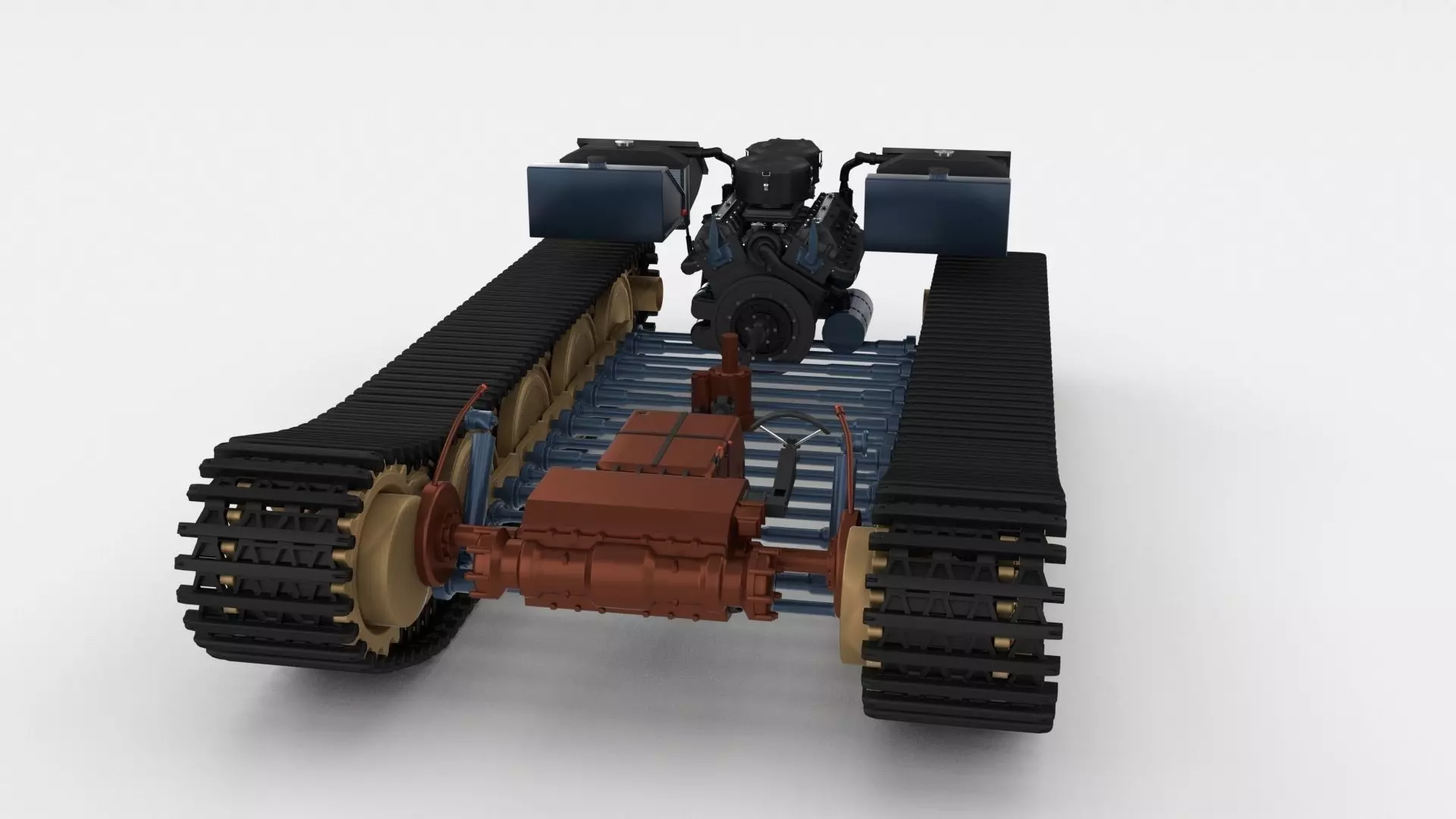 Panzer Tiger Drivetrain 3D model_0