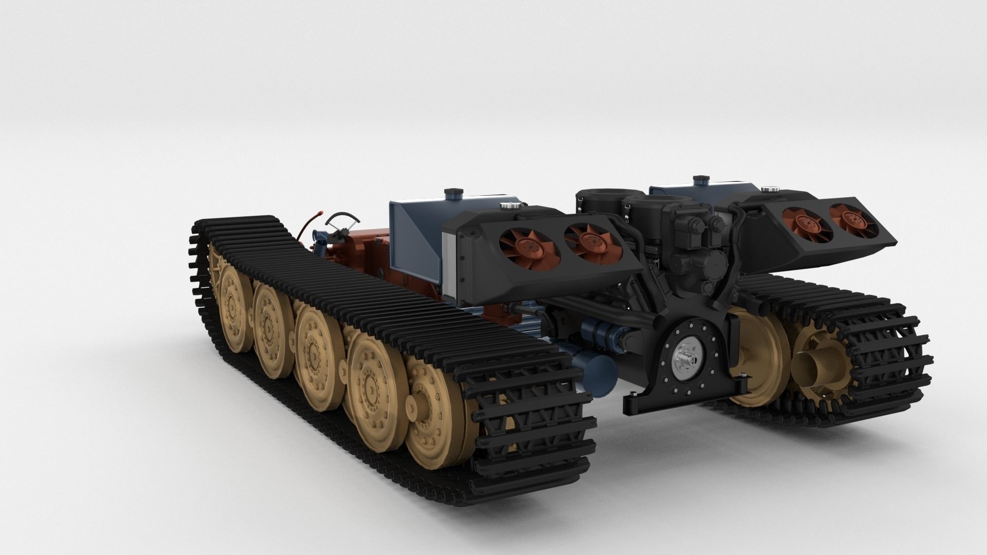 Panzer Tiger Drivetrain 3D model_2
