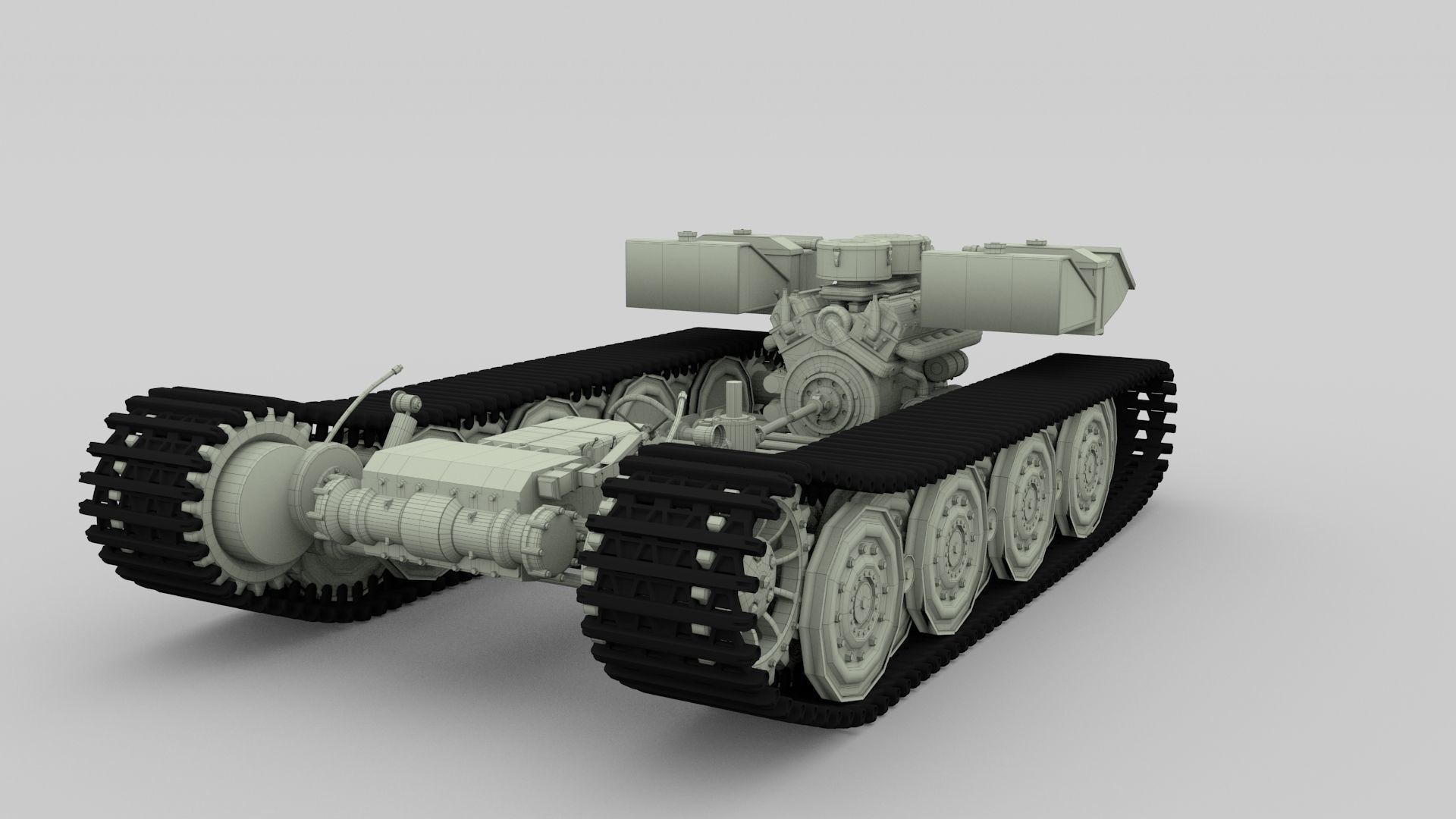 Panzer Tiger Drivetrain 3D model_18