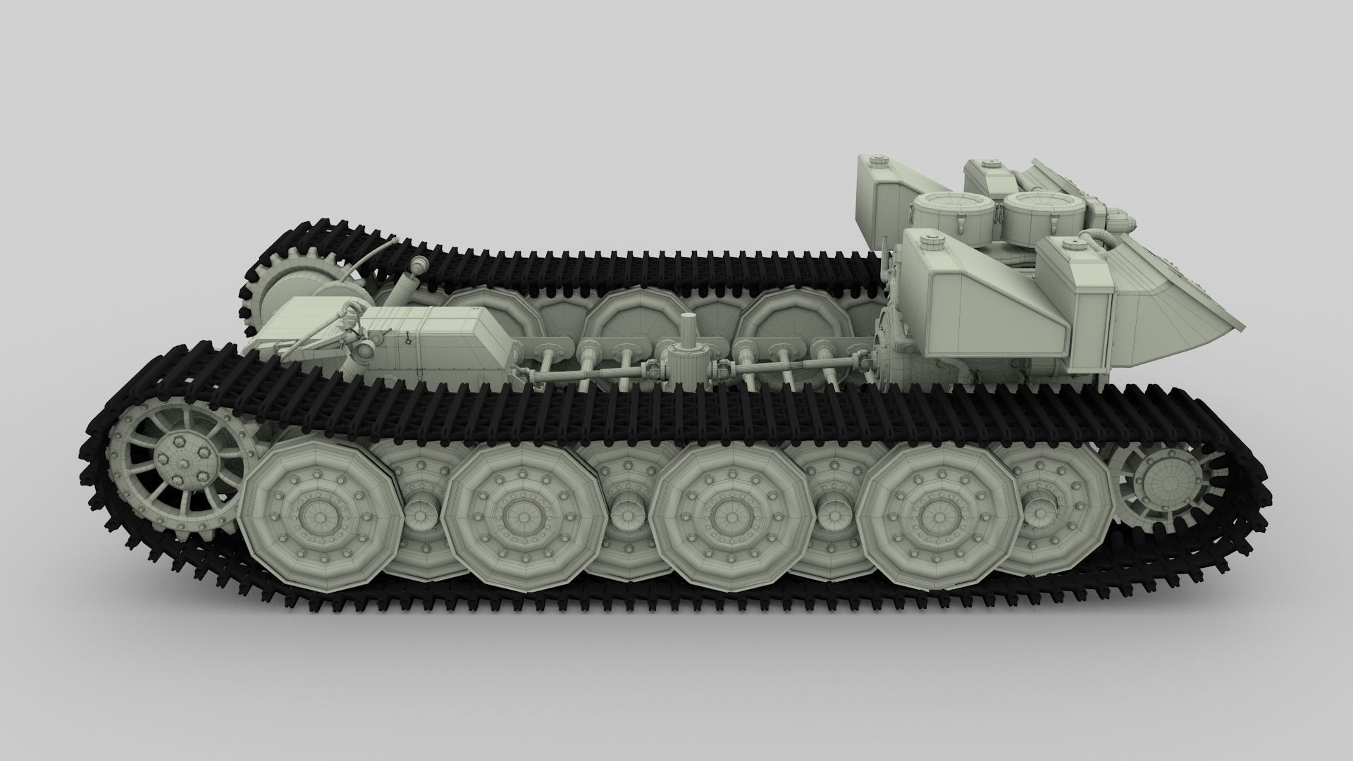 Panzer Tiger Drivetrain 3D model_22
