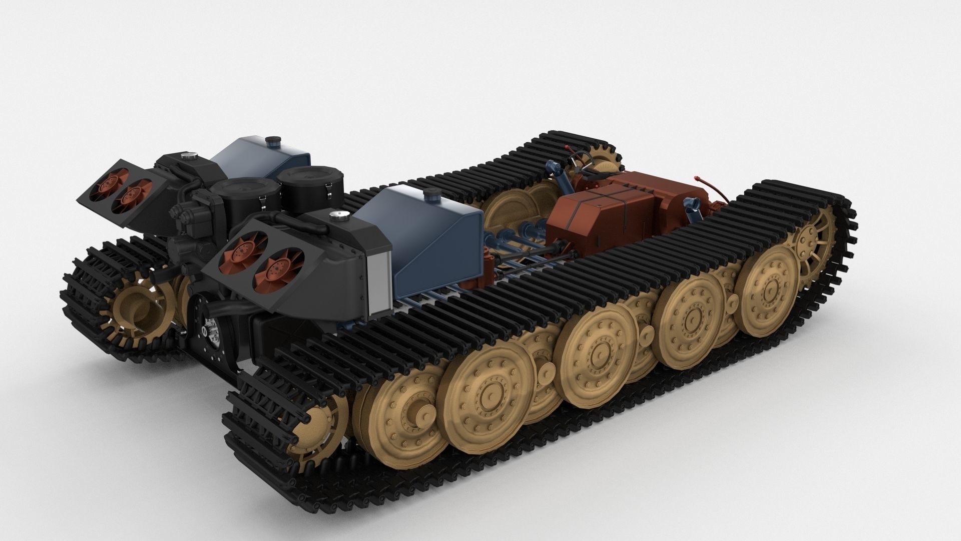 Panzer Tiger Drivetrain 3D model_23