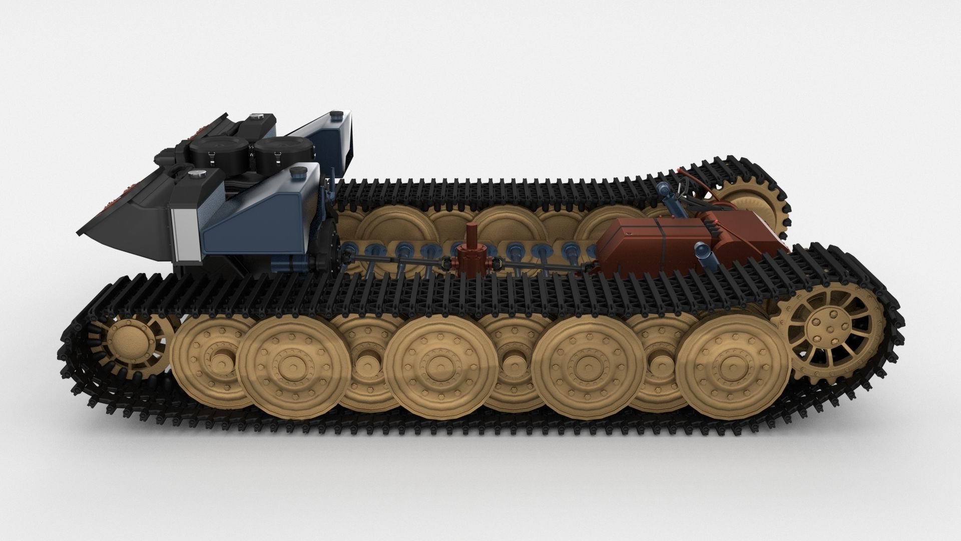 Panzer Tiger Drivetrain 3D model_12