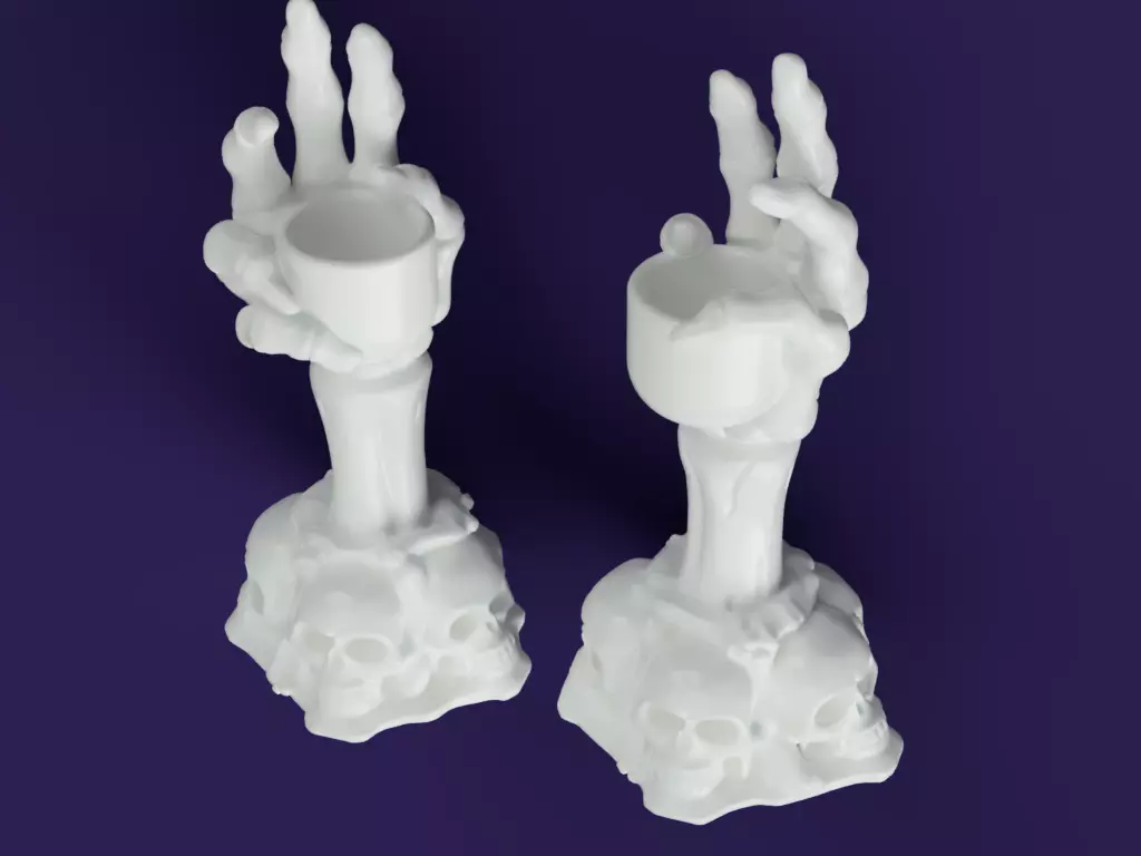 Skeleton Hand Candlestick Holders 3D print model_3