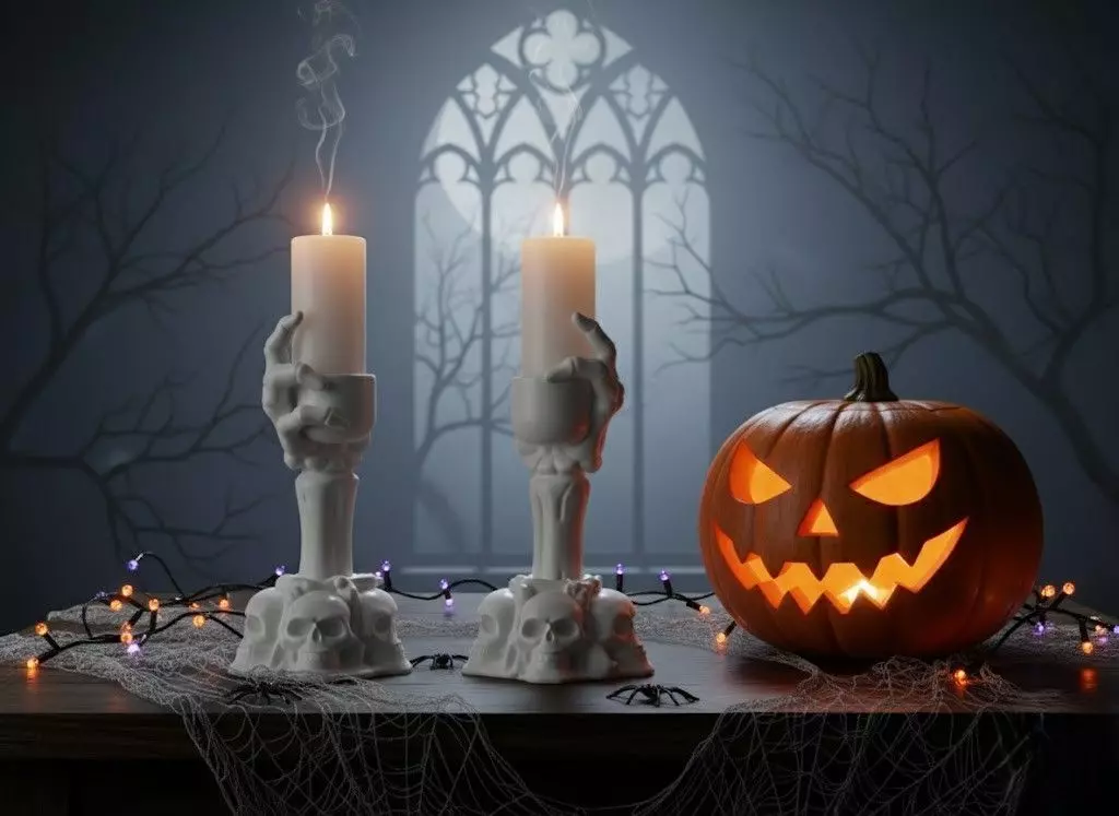 Skeleton Hand Candlestick Holders 3D print model_0