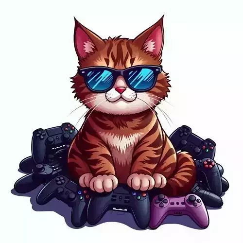 Cool Cartoon Cat with Sunglasses  3D Stylized Character Model