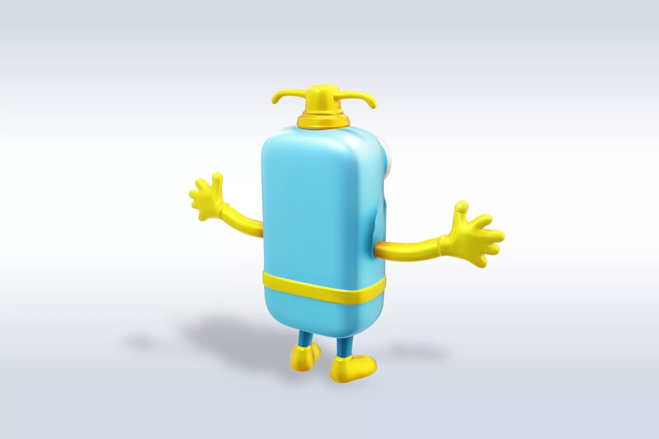 3D Cartoon character t pose flask back to school 3D model 3D model_8