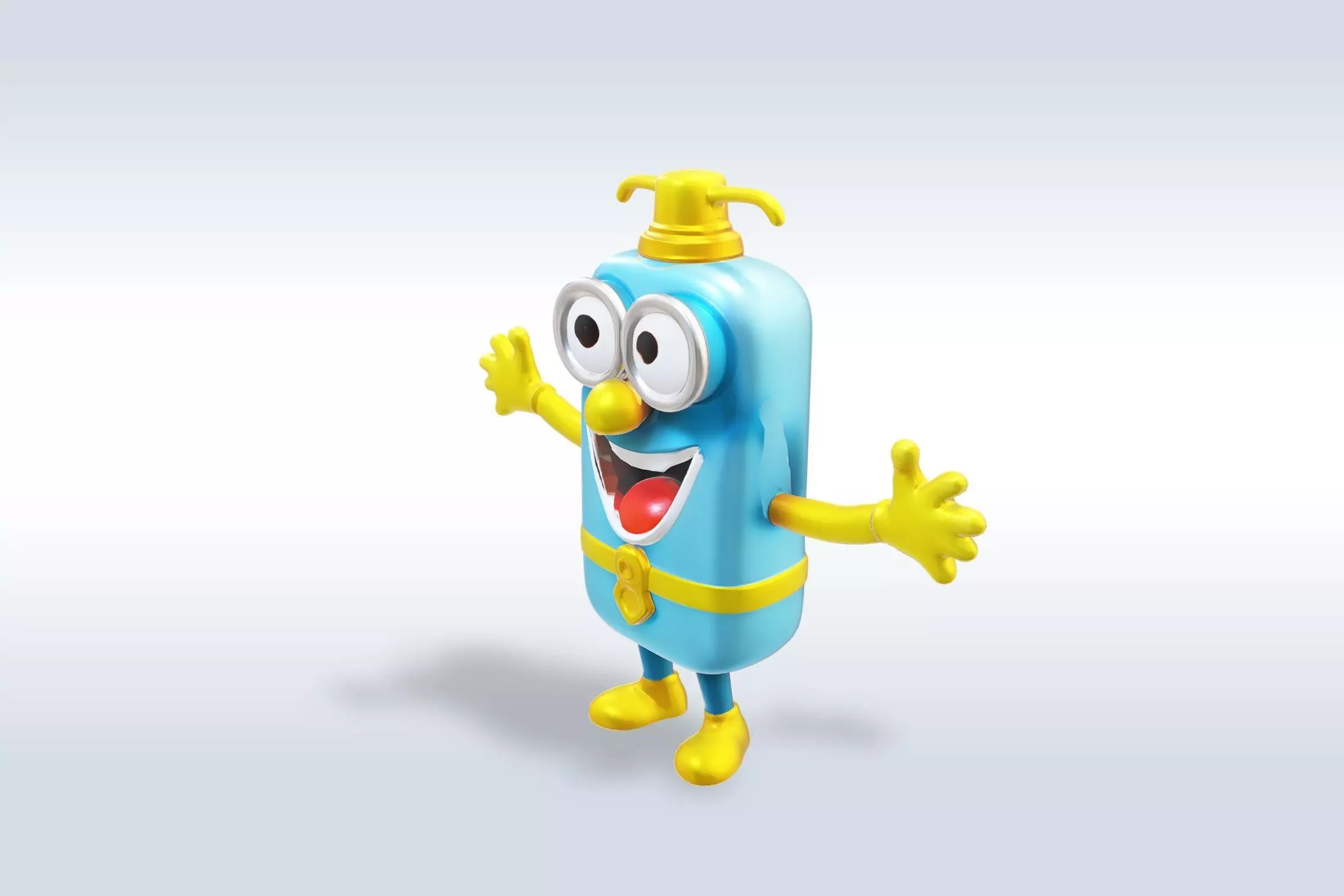 3D Cartoon character t pose flask back to school 3D model 3D model_4