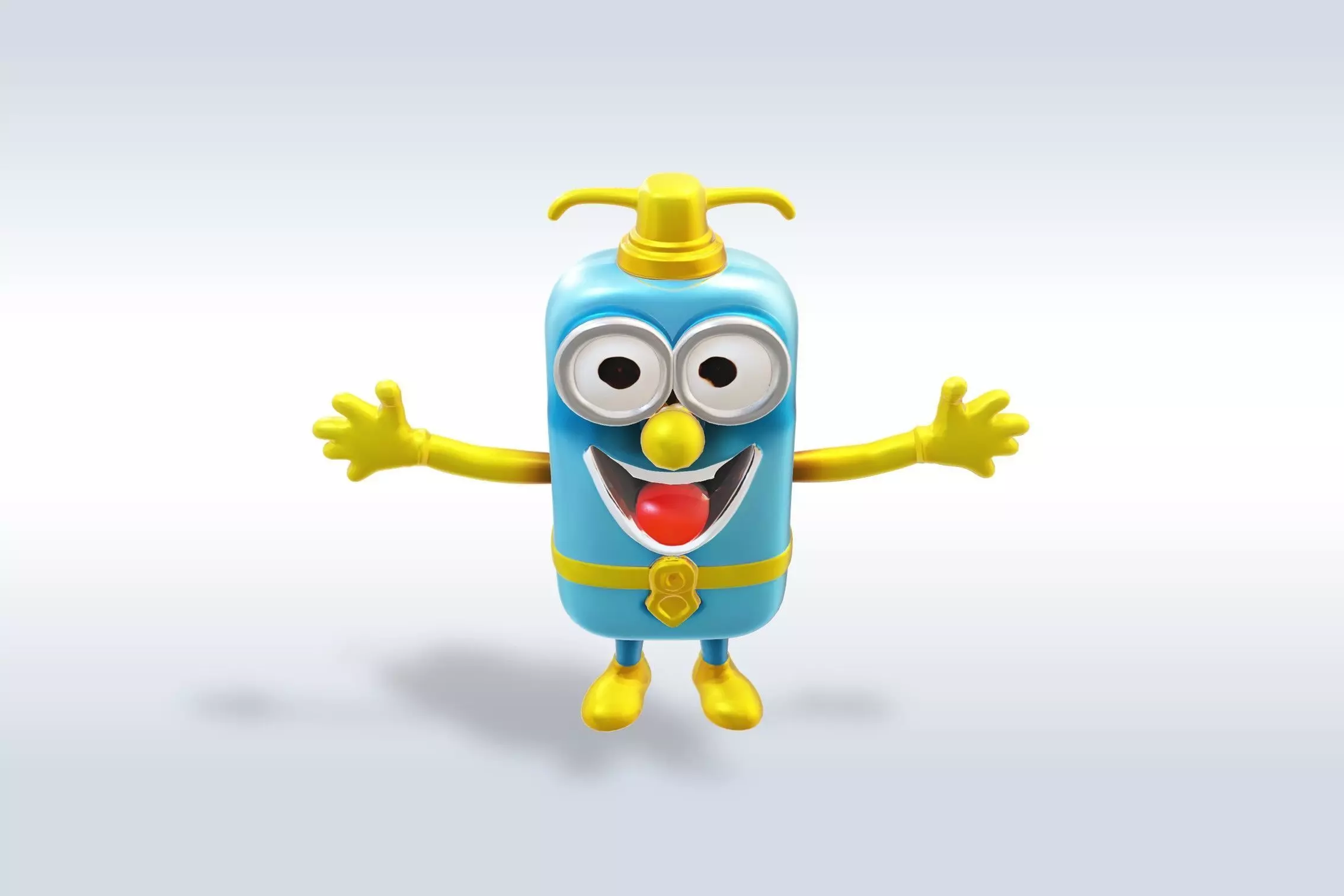 3D Cartoon character t pose flask back to school 3D model 3D model_6