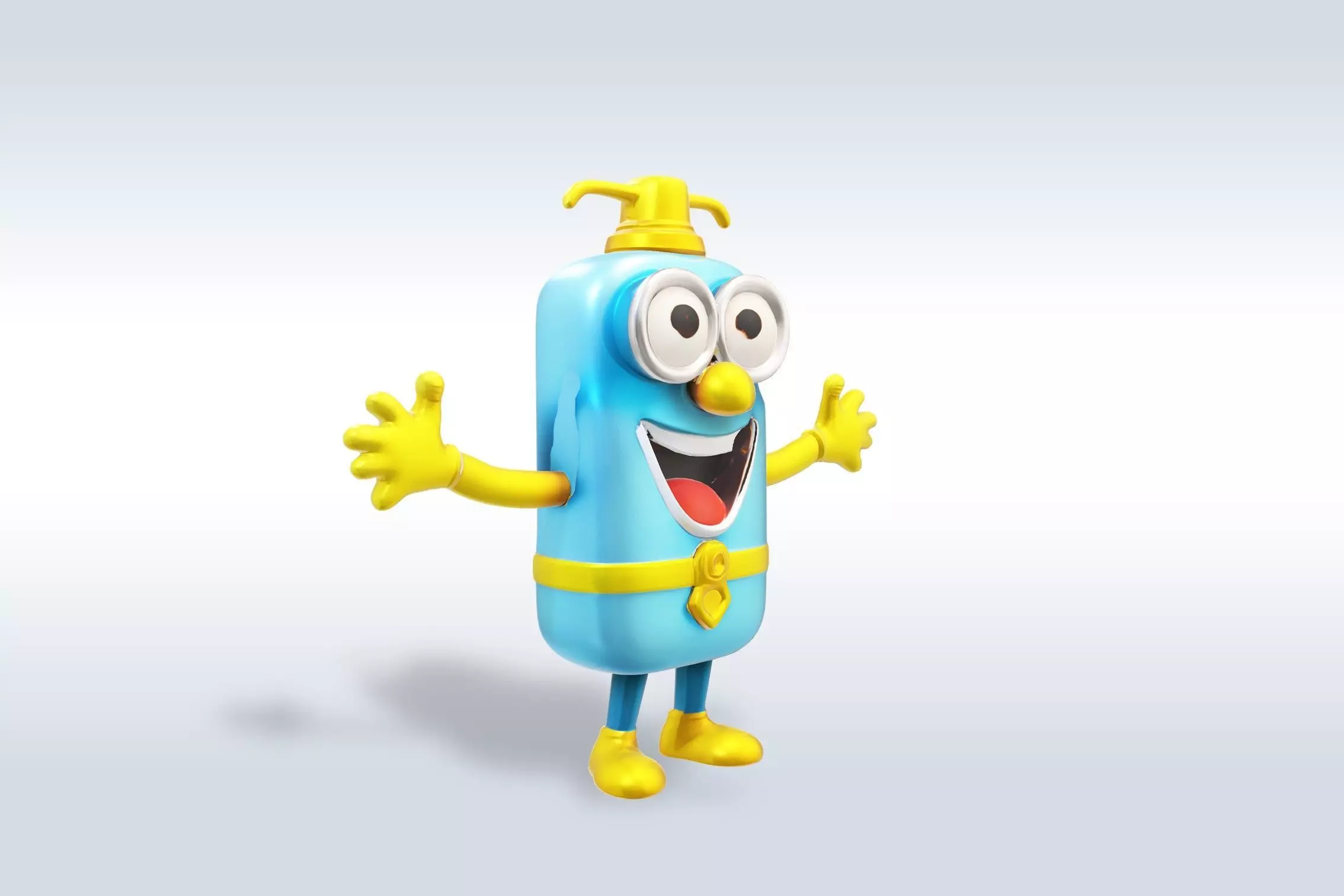 3D Cartoon character t pose flask back to school 3D model 3D model_2