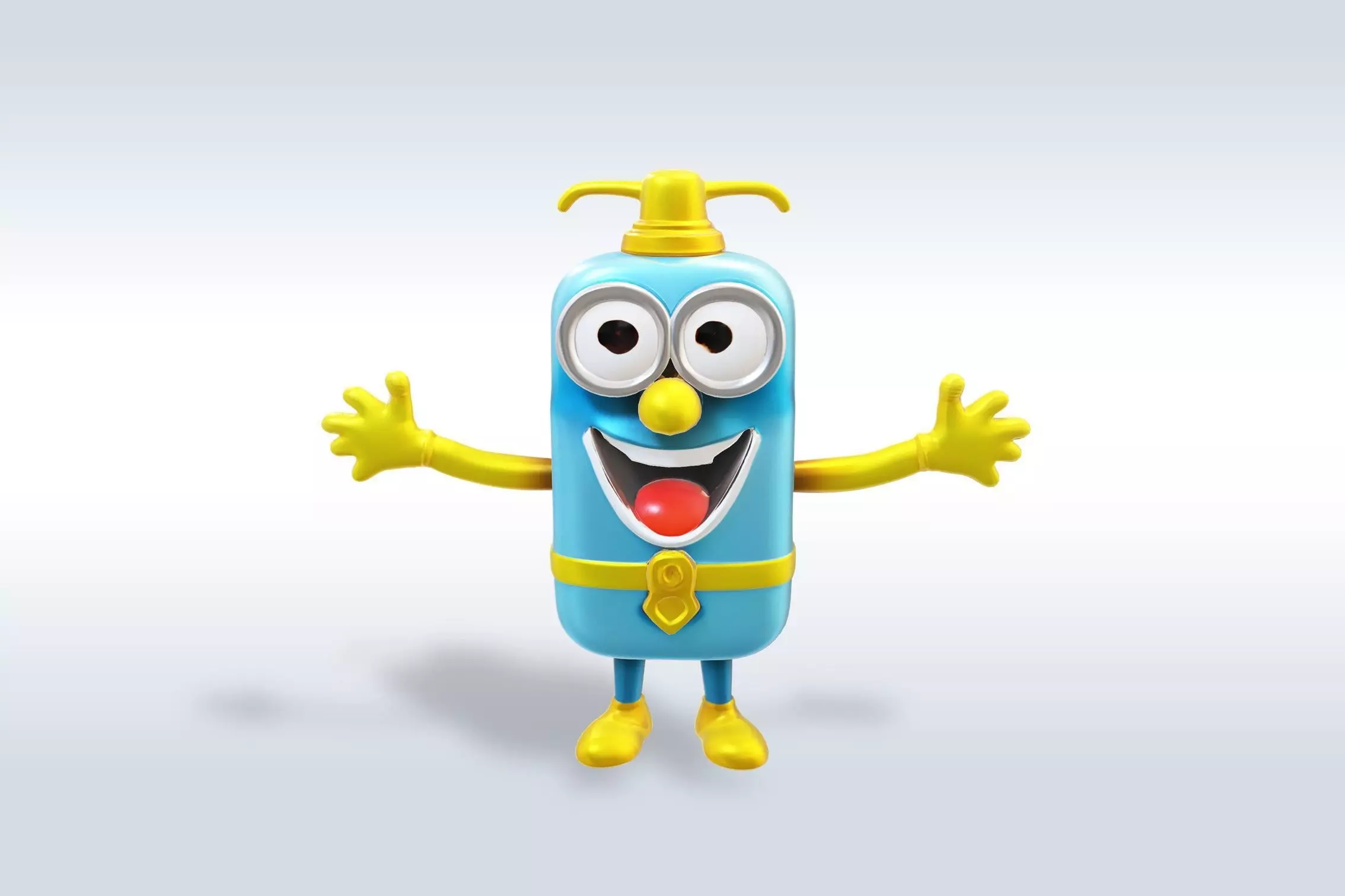 3D Cartoon character t pose flask back to school 3D model 3D model_0