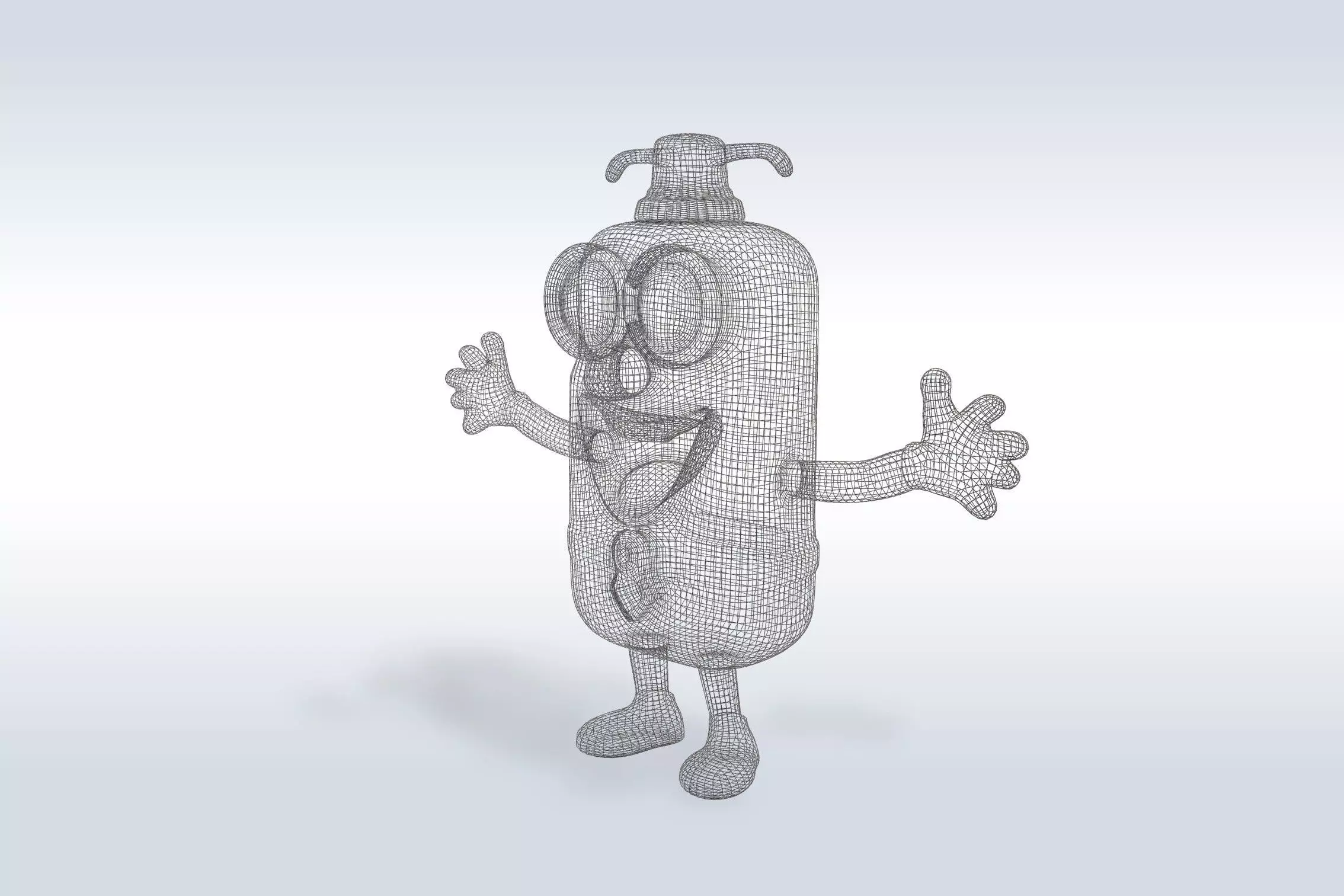 3D Cartoon character t pose flask back to school 3D model 3D model_5