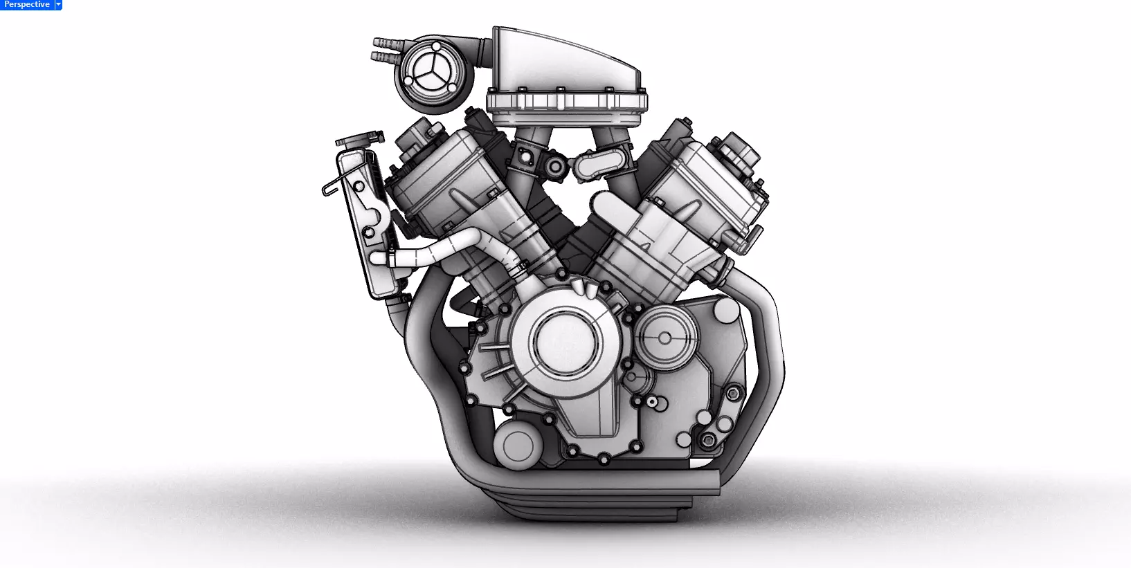 HONDA V3 ELECTRIC SUPERCHARGED ENGINE BASED ON EICMA 3D model_18