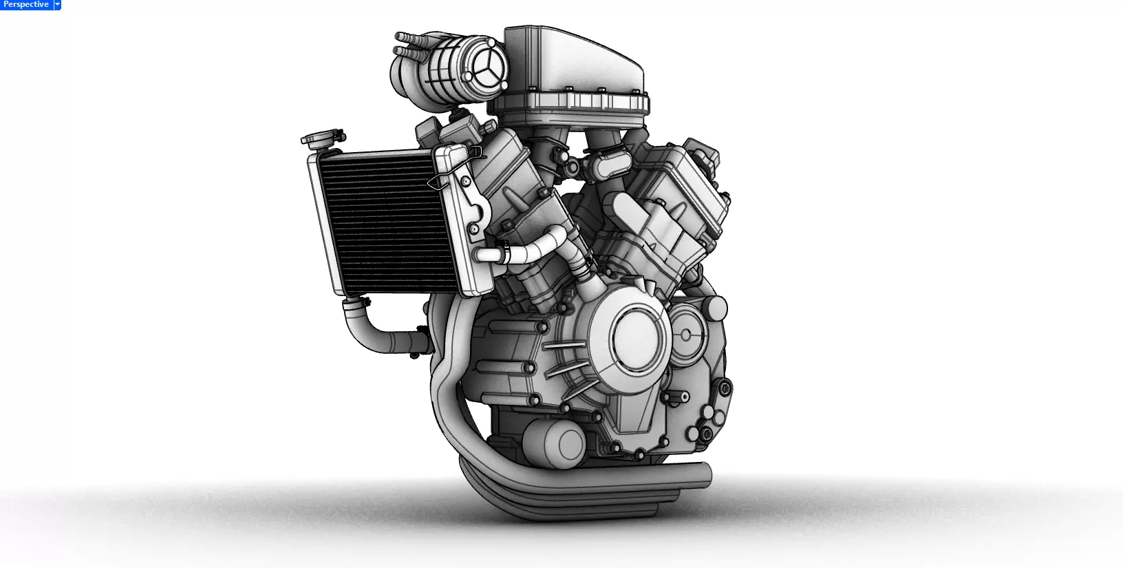 HONDA V3 ELECTRIC SUPERCHARGED ENGINE BASED ON EICMA 3D model_2