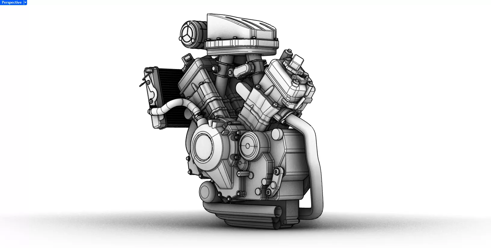 HONDA V3 ELECTRIC SUPERCHARGED ENGINE BASED ON EICMA 3D model_15