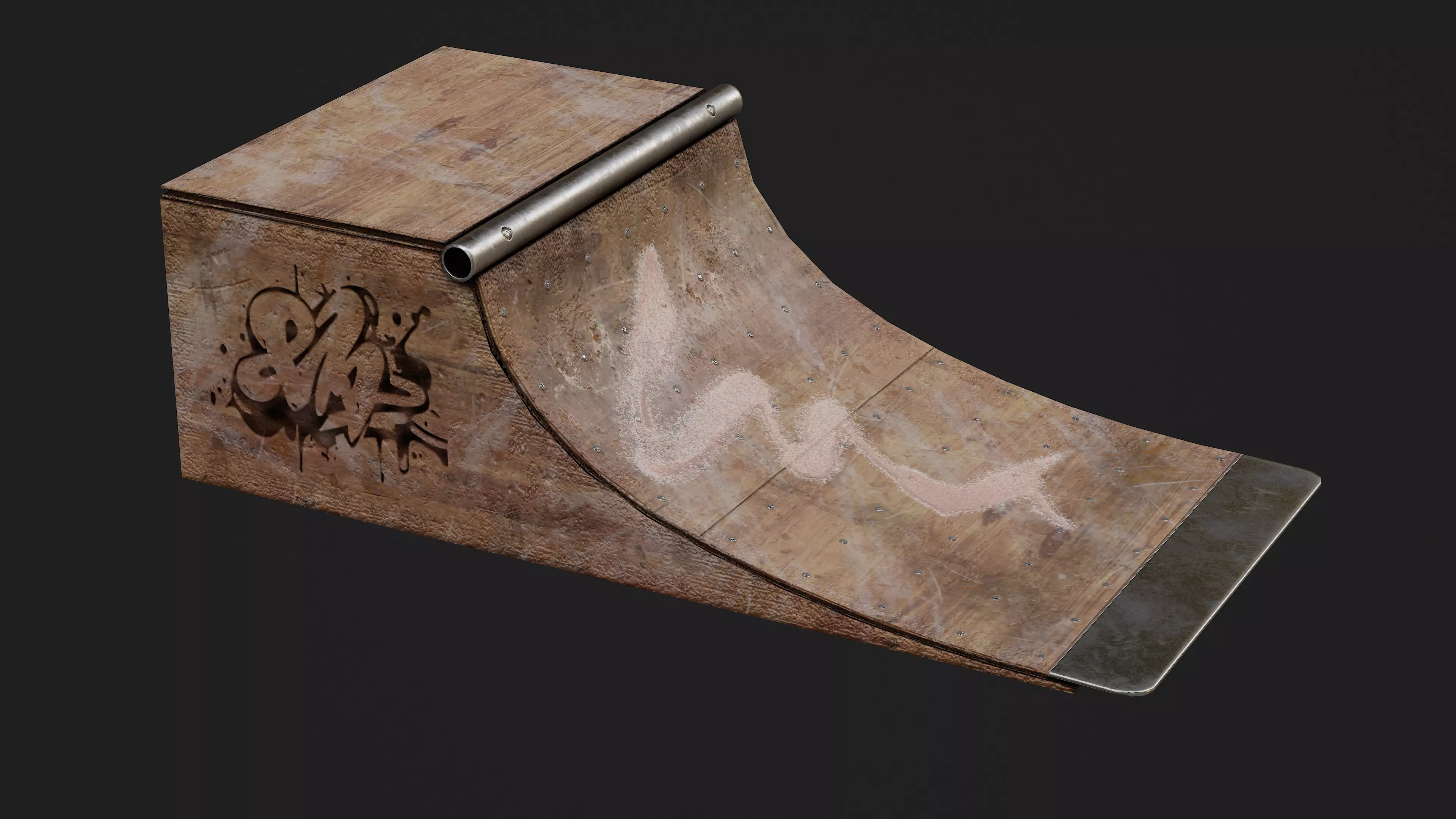 Skate Ramp Game Ready Model Low-poly 3D model_0
