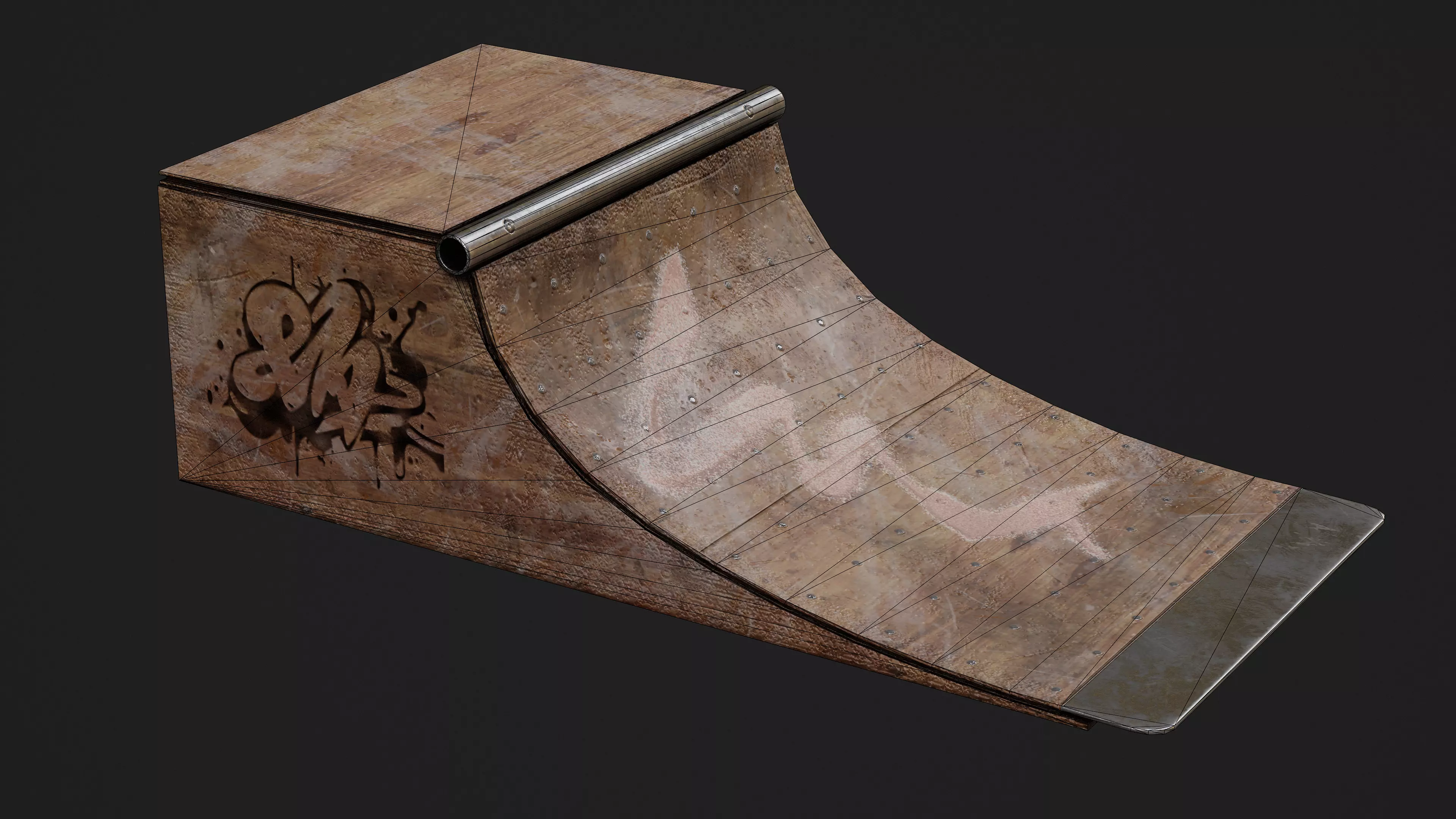 Skate Ramp Game Ready Model Low-poly 3D model_7
