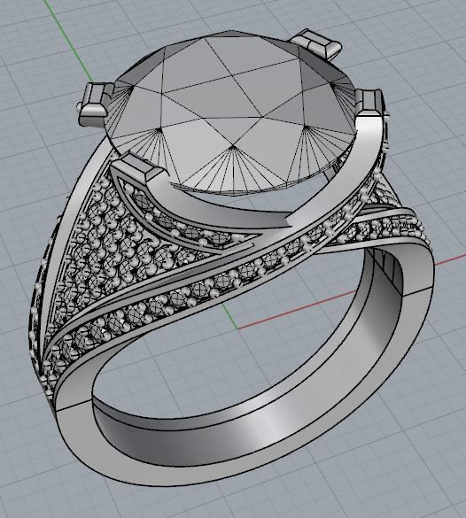 Diamond Ring 3D print model_2