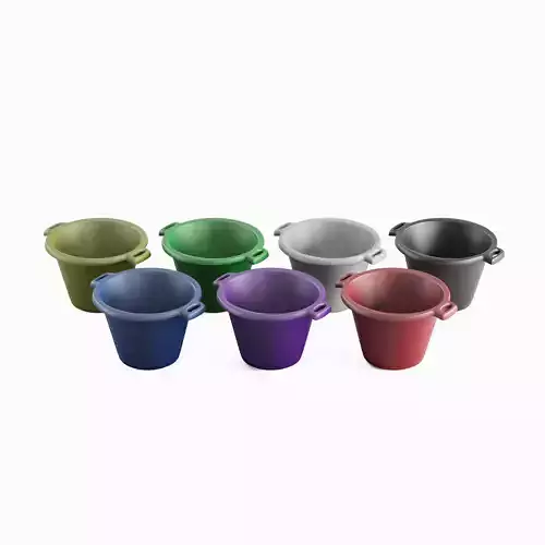 Plastic Basin with Holder Pack 3D Model Collection