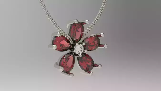Ruby Petal Pendant 3D print model