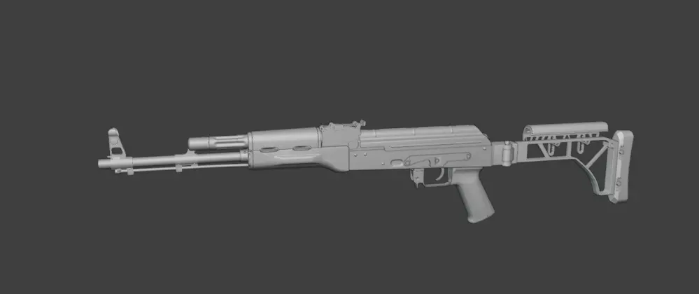Tactical buttstock Skeleton Low-poly 3D model_3