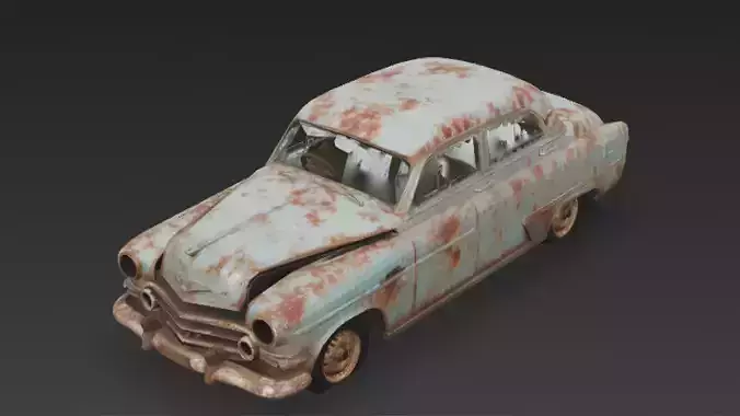 Abandoned Rusty Car 3D Model PBR Low-poly 3D model Abandoned Rusty Car 3D Model PBR Low-poly 3D model