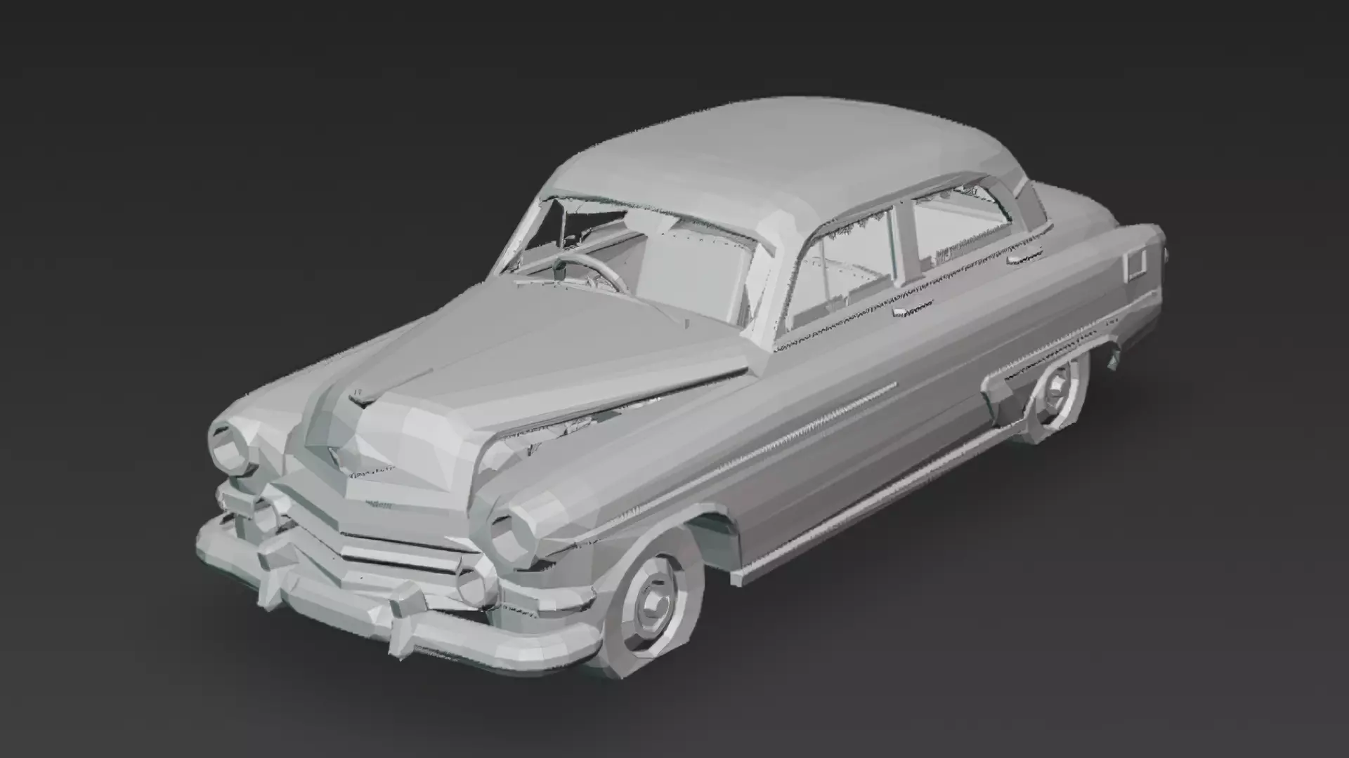 Abandoned Rusty Car 3D Model PBR Low-poly 3D model_10