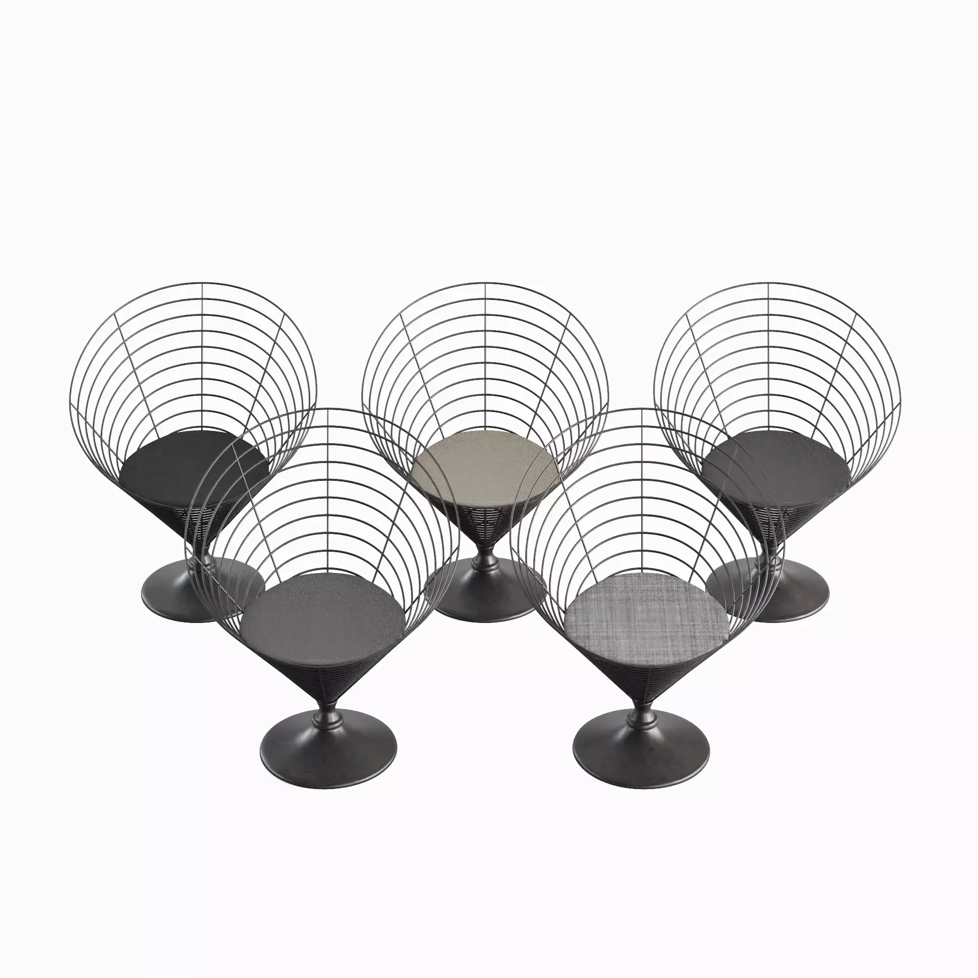 Wire Cone Chair Pack 3D Model Collection_0