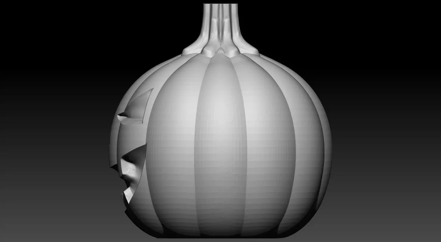 Halloween pumpkin model without supports 3D print model_4