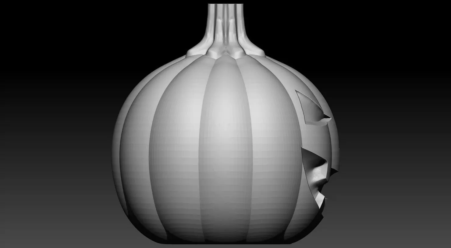 Halloween pumpkin model without supports 3D print model_2