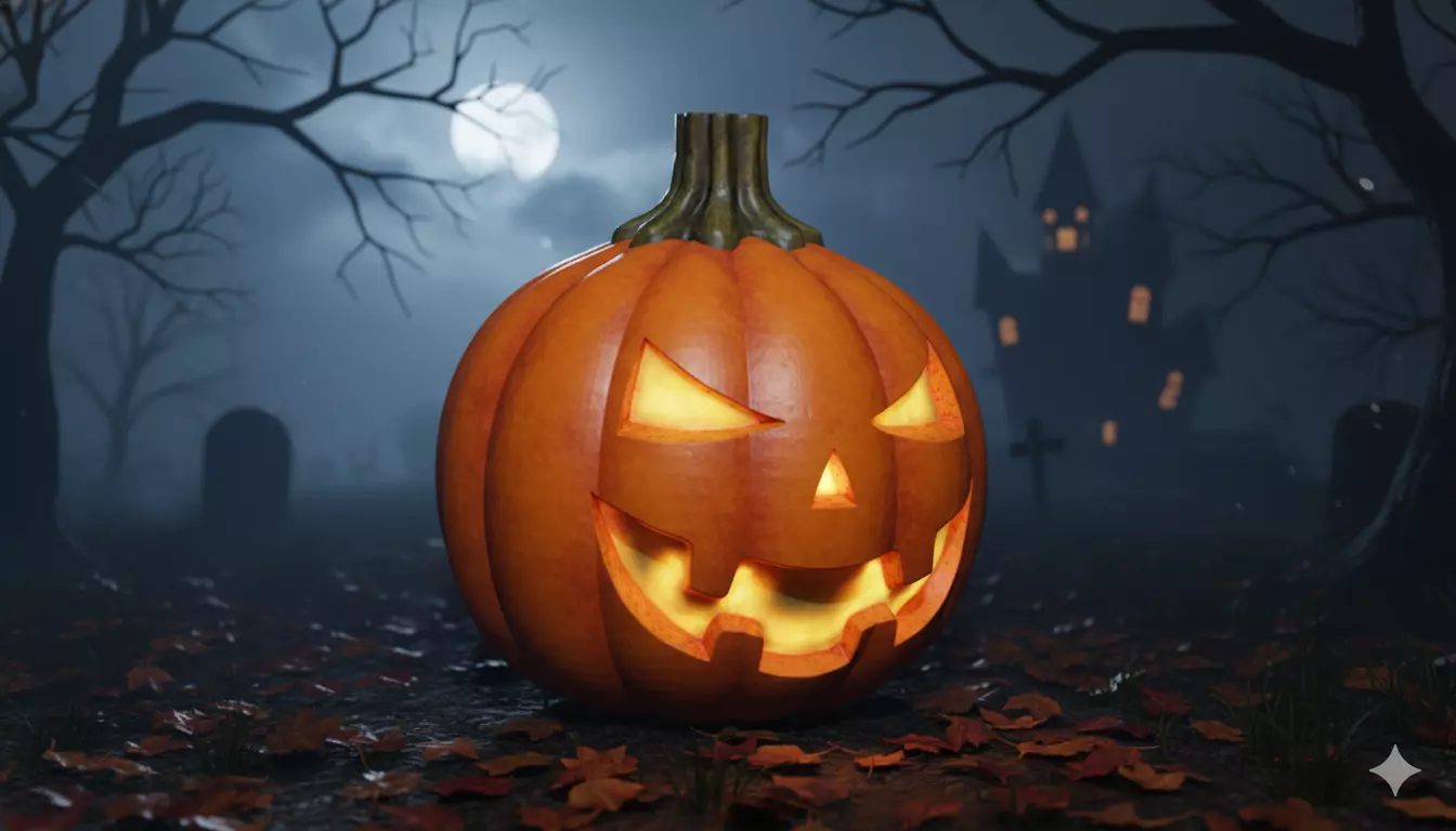 Halloween pumpkin model without supports 3D print model_0