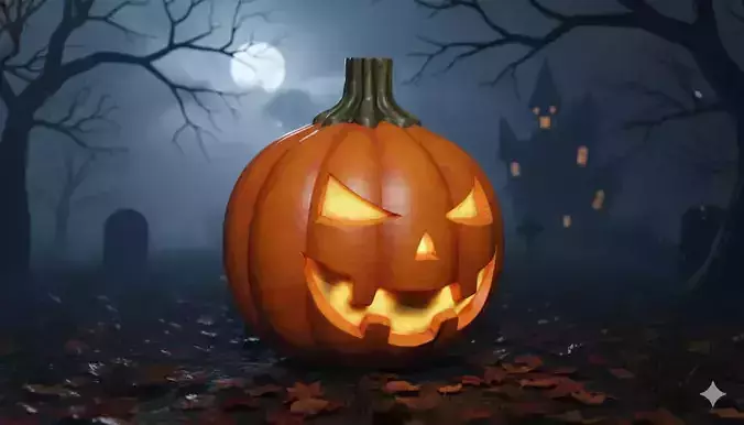 Halloween pumpkin model without supports