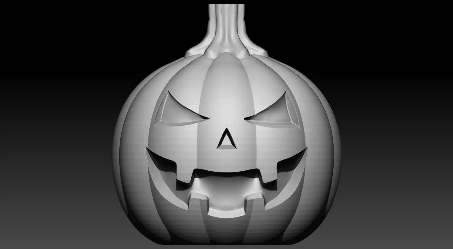 Halloween pumpkin model without supports 3D print model_1