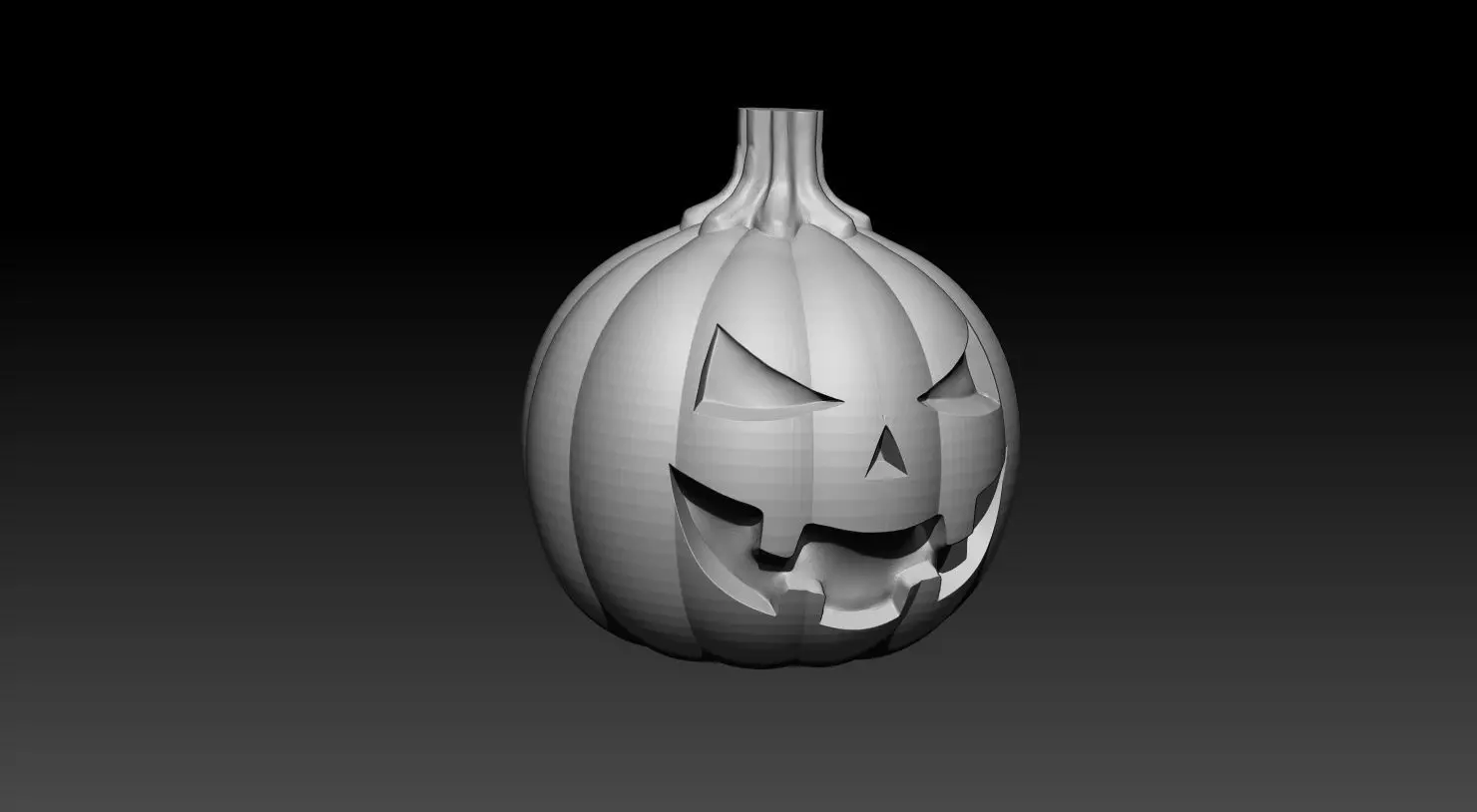 Halloween pumpkin model without supports 3D print model_7