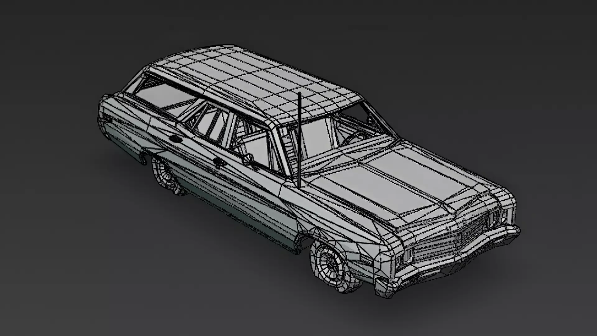 Abandoned Rusty Sedan 3D Model PBR Low-poly 3D model_13
