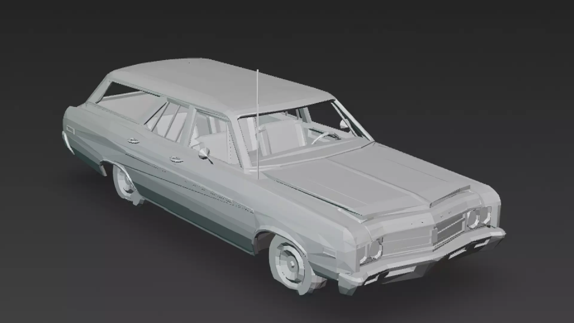 Abandoned Rusty Sedan 3D Model PBR Low-poly 3D model_9
