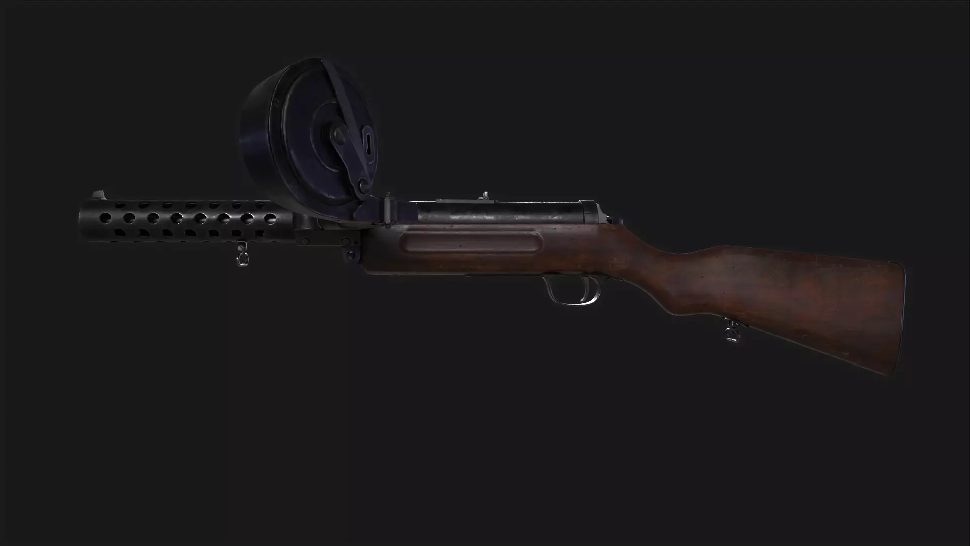MP18 Submachine Gun Low-poly 3D model_2